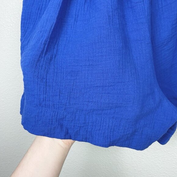 Boden Women's 2 Doublecloth Royal Blue Shorts 100% Cotton Pockets Beach Casual - Picture 10 of 13